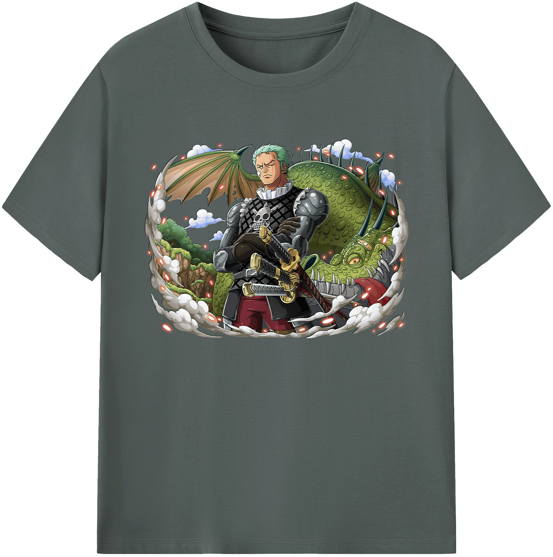 ワンピース ロロノア・ゾロ ONE PIECE Roronoa Zoro 綿100％ メンズ半袖Tシャツ｜肌触りやわらか＆通気性